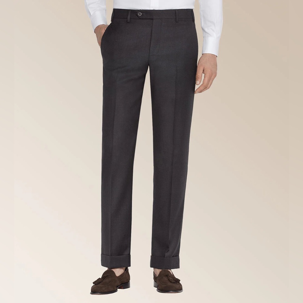Men's Black Pleated Suit Pants